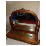 Miroir en bois, vintage avec tiroir intï¿½grï¿½