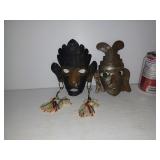 2 Masques tribal en métal