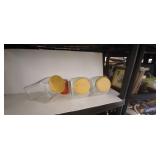 3 Pots de comptoir en verre