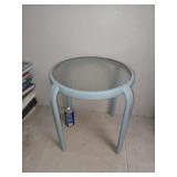 Table basse extérieur, verre et métal