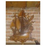 Voilier en bois murale, 23'' x 26''
