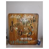 Affiche en bois sculpté 24'' x 27''