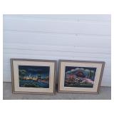 2 Cadres en velours 19'' x 25'' chaques
