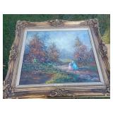 Peinture signé avec cadre de qualité 27'' x 31''