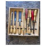 Coffret ciseaux à bois