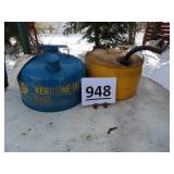 (2) Metal Cans - Kerosene & Other Yellow Can
