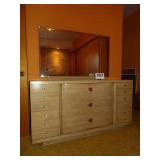 Blonde Oak Dresser w/ Mirror