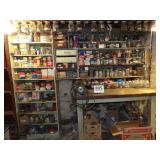 Work Bench w/ Grinder & Vice, Lots of Hardware