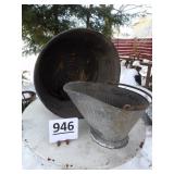 Galvanized Tub & Coal Bucket