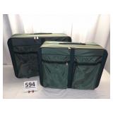 Atlantic Luggage Green 2 Pieces w/ Wheels