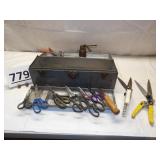 Metal Tool Box w/ Assortment of Tools