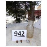 Vintage Glass Quart Oil Bottle