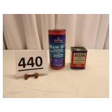 Blue Dot & Alcan Black Powder Cans-Partial Cans