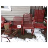 Metal Mesh Spring Chairs & Table