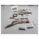 Assortment of Knives & Sharpen Stones