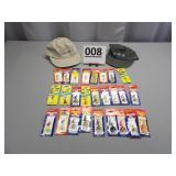 Various Lures & 2 Orvis Ball Caps