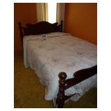 Cherry Full Size Panel Poster Bed - Bed Only