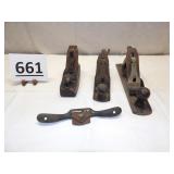 3 Wood Planes, Spoke Shaver
