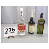 Popov Vodka, Sherry, Passport Scotch