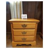 Oak 2 Drawer Night Stand