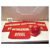 Bethlehem Steel Flags (5) & Red Hard Hat