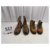 Insulated Texas Steer Boots & Zebra Shoe Size 12