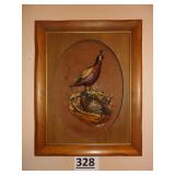 Sage Grouse w/Burlap Background Framed Artwork