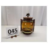Amber Glass Cookies Spirit of 76 Jar w/ Lid