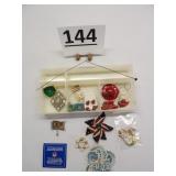 Pins, Hat Pins  & Jewelry Tray