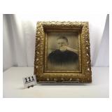 Large Gold Frame w/ Picture of a Women