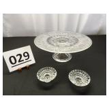 Duncan & Miller Sandwich Clear Cake Plate