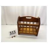 Wood Magazine Rack w/ Heart Cut - Out