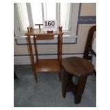 Wooden Stand w/ Drawer & Plant Stand