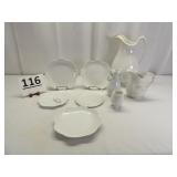 White Porcelain Plates, Finger Loop Tray, Vase