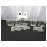 Hazel Atlas Criss Cross Glass Refrigerator Dishes