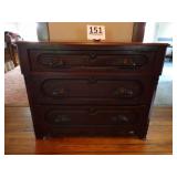 Victorian 3 Drawer Dresser w/ Grape & Leaf Pulls