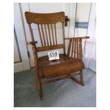 Oak Rocker w/ Rounded Front Seat