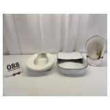 Enamelware Bed Pans & Porcelain Bed Pan
