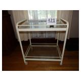 Glass Shelves Rolling Cart