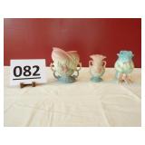 Hull Art "Bow Knot" Vase & 2 Other Vases