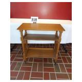 Oak Side Table w/ Bottom Book Shelf