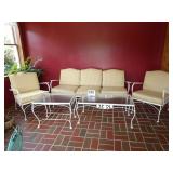 Wrought Iron Patio Furniture w/ Striped Cushions