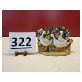 Duck-Goose w/ Flowers Door Stop 5 1/2