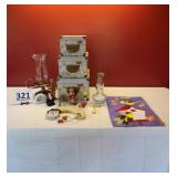 Stackable Storage Boxes, Hurricane Candlestick