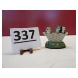 3 Kittens in a Basket Door Stop 4 1/2" h