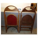 2 Wood Folding Chairs
