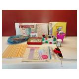 Scrap Book Paper, Ribbon, Pipe Cleaners