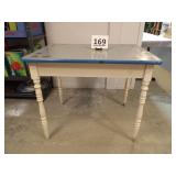 Enamel Top Table w/ Wood Base