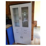 Wood Cabinet w/ Glass Door in White Paint