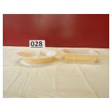 Fire King Peach Luster Divided Dish & Loaf Pan